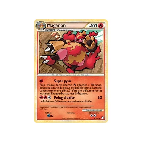 Carte Maganon - Rare (Brillante) de Pokémon HS Triomphe 27/102