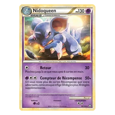 Carte Nidoqueen - Rare (Brillante) de Pokémon HS Triomphe 28/102