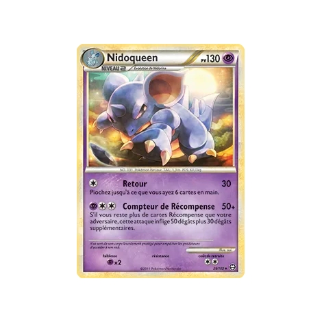 Carte Nidoqueen - Rare (Brillante) de Pokémon HS Triomphe 28/102