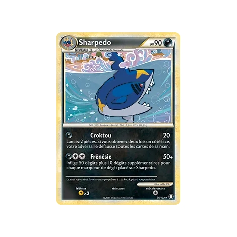 Sharpedo 30/102 : Joyau Rare (Brillante) de l'extension Pokémon HS Triomphe