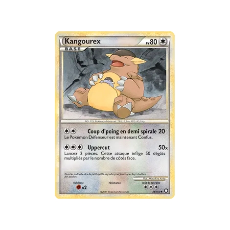 Carte Kangourex - Peu commune (Brillante) de Pokémon HS Triomphe 36/102