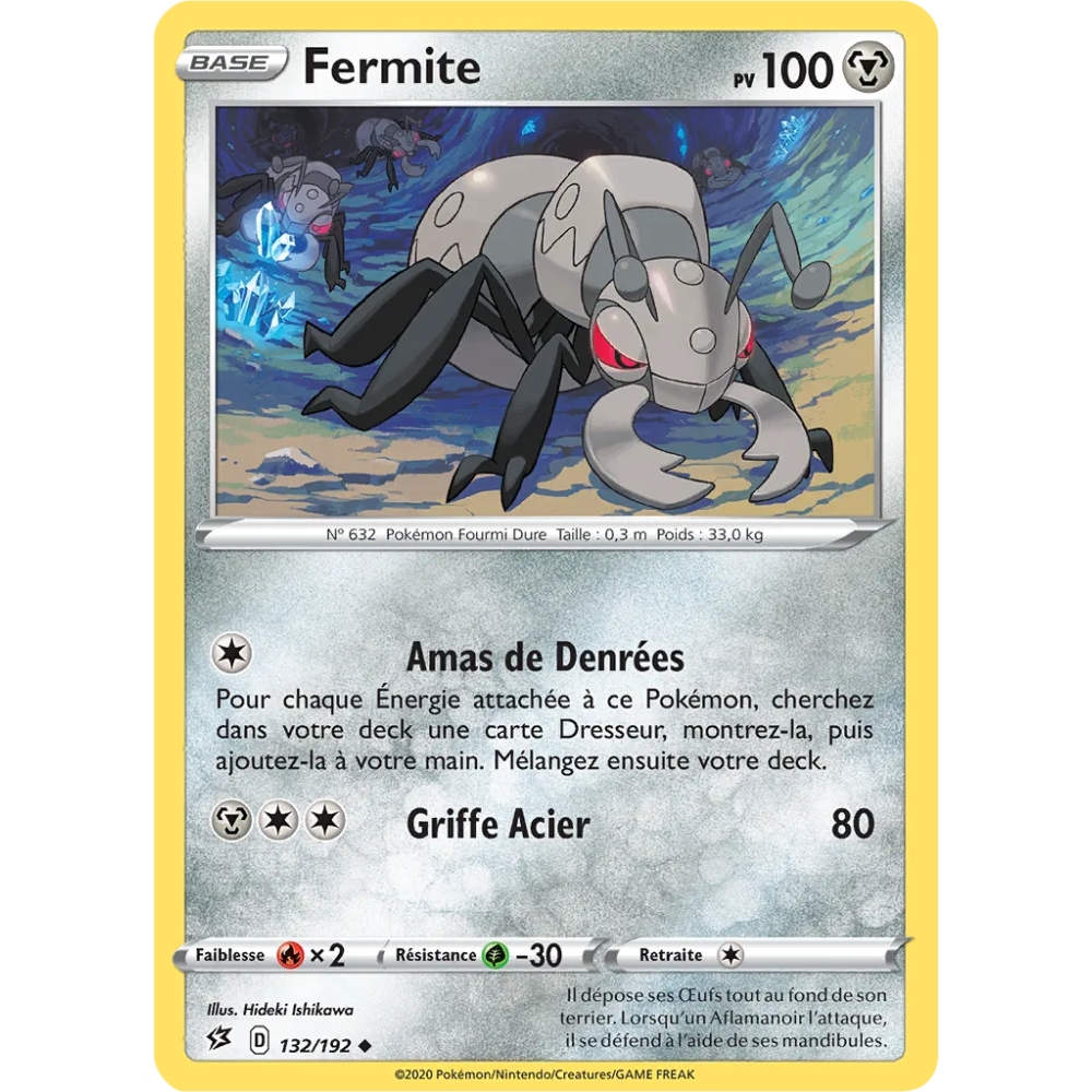 Fermite 132/192 : Joyau Peu commune (Brillante) de l'extension Pokémon Épée et Bouclier Clash des Rebelles