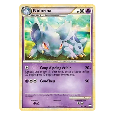 Découvrez Nidorina, carte Peu commune (Brillante) de la série HS Triomphe