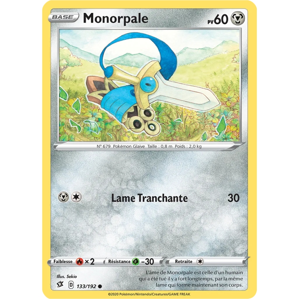 Monorpale 133/192 : Joyau Commune (Brillante) de l'extension Pokémon Épée et Bouclier Clash des Rebelles