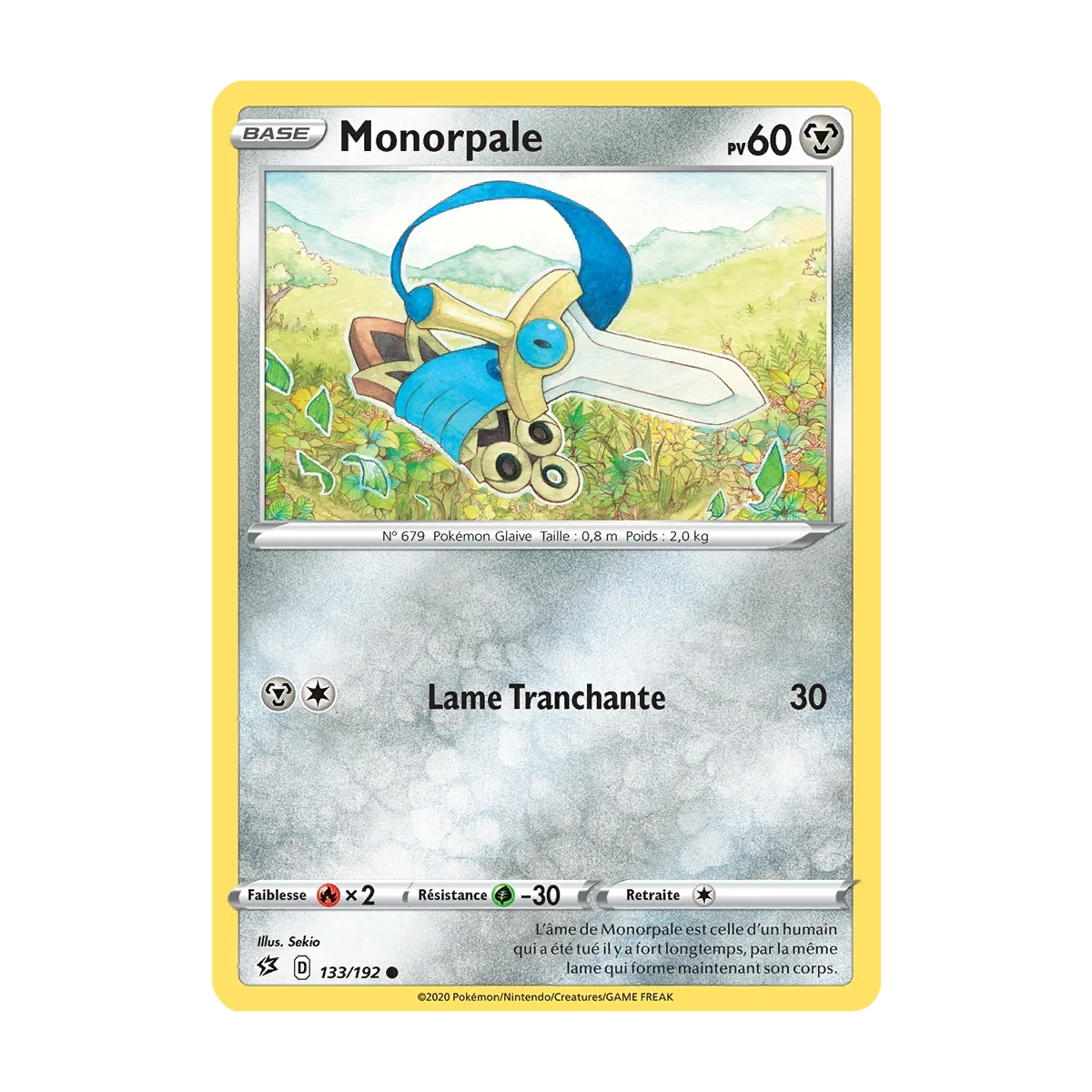 Monorpale 133/192 : Joyau Commune (Brillante) de l'extension Pokémon Épée et Bouclier Clash des Rebelles