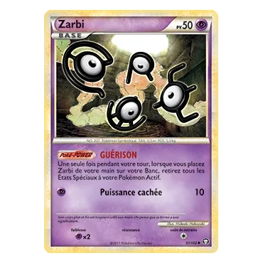 Zarbi 51/102 : Joyau Peu commune (Brillante) de l'extension Pokémon HS Triomphe