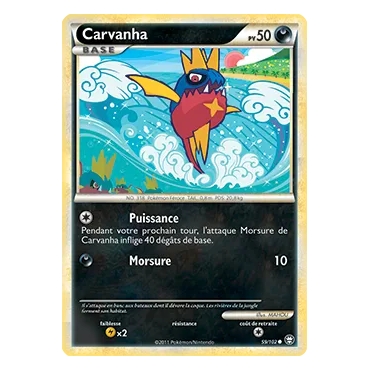 Carvanha 59/102 : Joyau Commune (Brillante) de l'extension Pokémon HS Triomphe