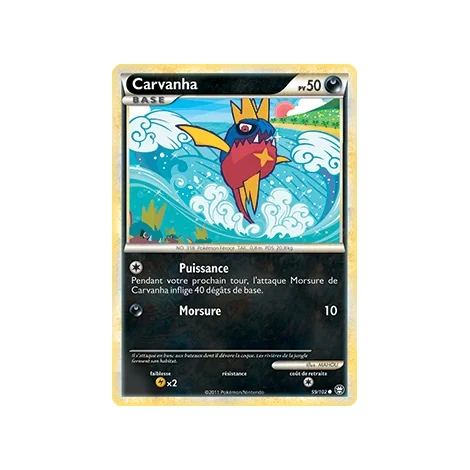 Carvanha 59/102 : Joyau Commune (Brillante) de l'extension Pokémon HS Triomphe