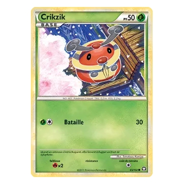 Carte Crikzik - Commune (Brillante) de Pokémon HS Triomphe 65/102