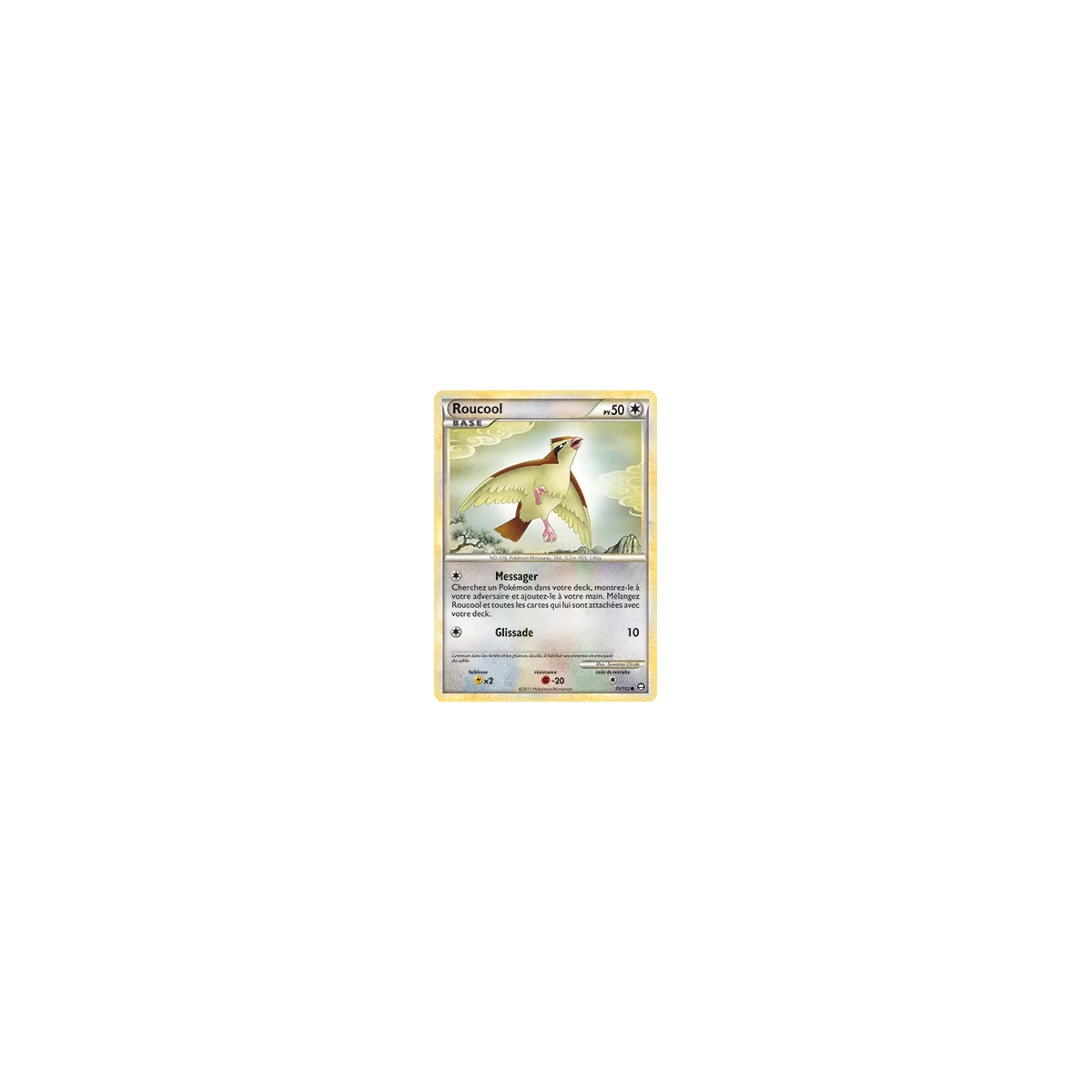 Carte Roucool - Commune (Brillante) de Pokémon HS Triomphe 71/102