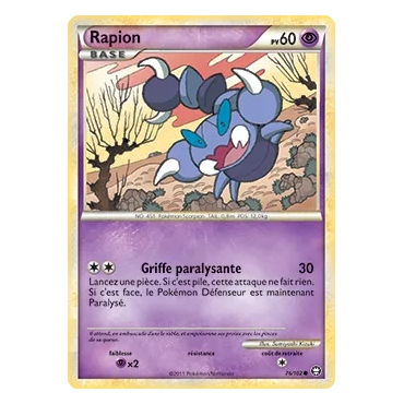 Rapion 76/102 : Joyau Commune (Brillante) de l'extension Pokémon HS Triomphe