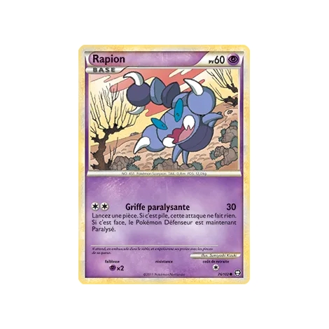 Rapion 76/102 : Joyau Commune (Brillante) de l'extension Pokémon HS Triomphe