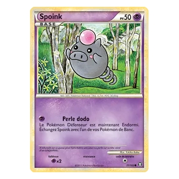 Découvrez Spoink, carte Commune (Brillante) de la série HS Triomphe