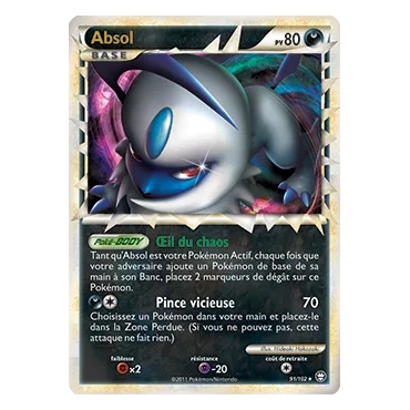 Carte Absol - Rare Prime de Pokémon HS Triomphe 91/102