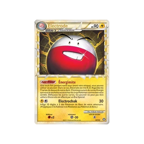Carte Electrode - Rare Prime de Pokémon HS Triomphe 93/102