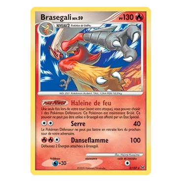 Carte Brasegali - Holographique rare de Pokémon Platine 3/127