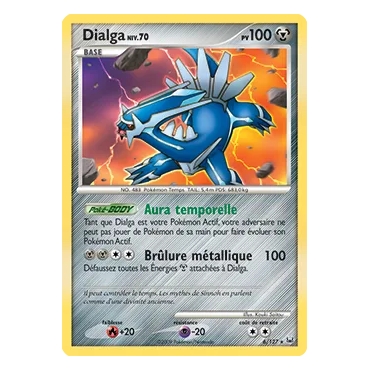 Dialga 6/127 : Joyau Holographique rare de l'extension Pokémon Platine