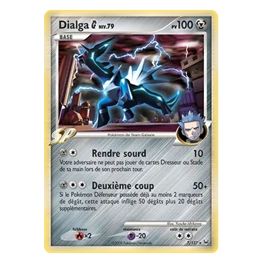 Carte Dialga - Holographique rare de Pokémon Platine 7/127