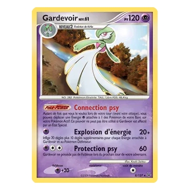 Gardevoir 8/127 : Joyau Holographique rare de l'extension Pokémon Platine