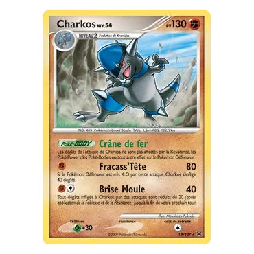 Découvrez Charkos, carte Holographique rare de la série Platine