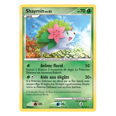 Carte Shaymin - Holographique rare de Pokémon Platine 14/127