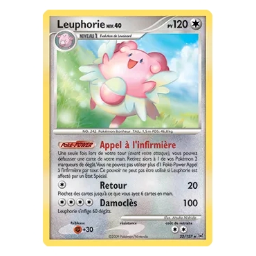 Leuphorie 22/127 : Joyau Rare (Brillante) de l'extension Pokémon Platine