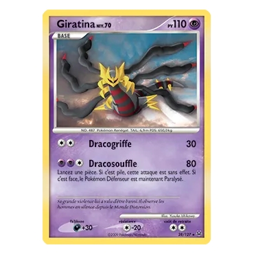 Découvrez Giratina, carte Rare (Brillante) de la série Platine