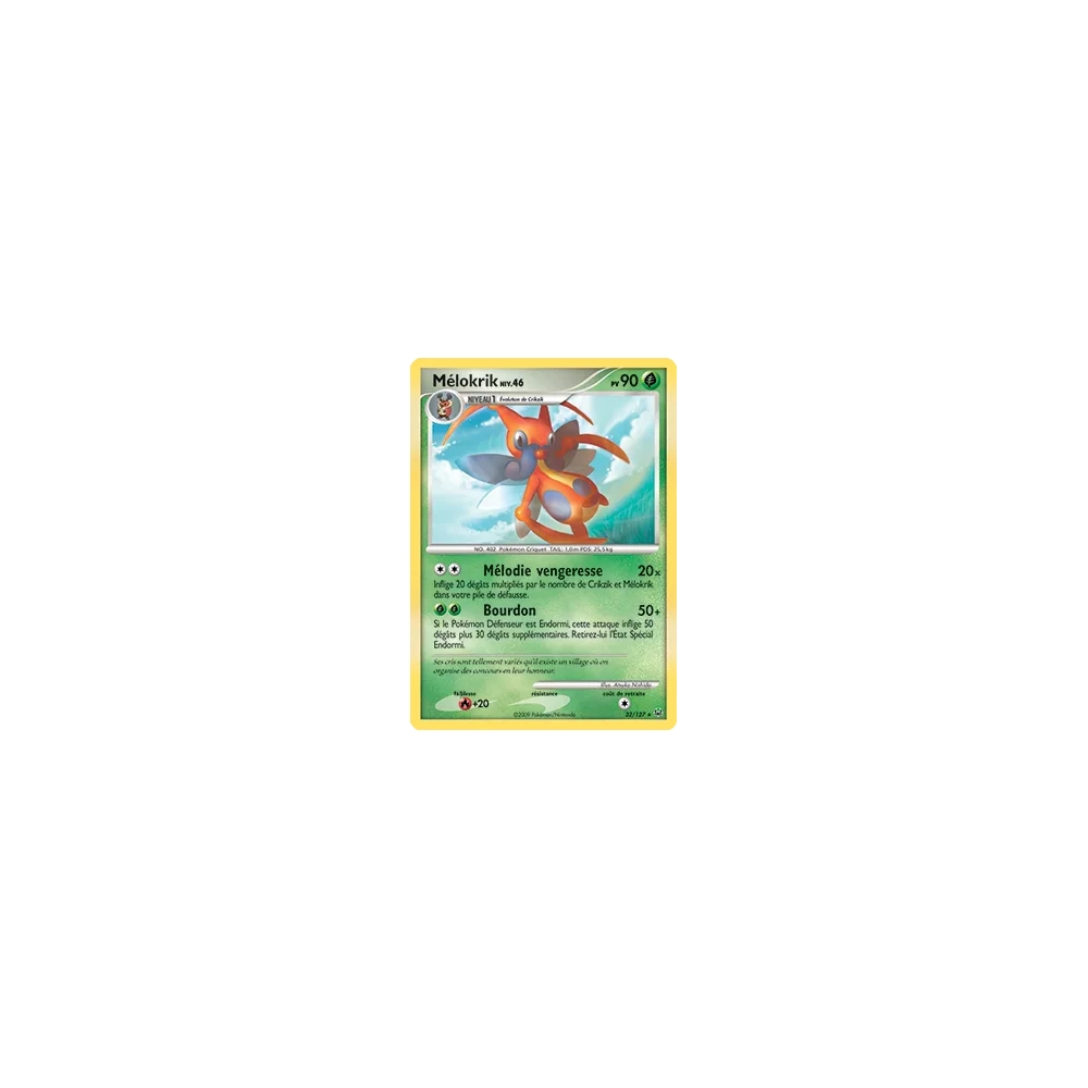 Carte Mélokrik - Rare (Brillante) de Pokémon Platine 32/127