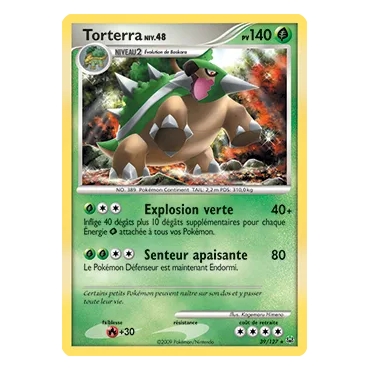 Carte Torterra - Rare (Brillante) de Pokémon Platine 39/127