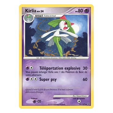 Kirlia 51/127 : Joyau Peu commune (Brillante) de l'extension Pokémon Platine
