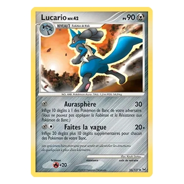 Découvrez Lucario, carte Peu commune (Brillante) de la série Platine