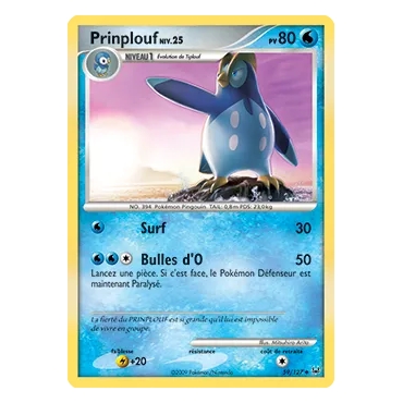 Prinplouf 59/127 : Joyau Peu commune (Brillante) de l'extension Pokémon Platine