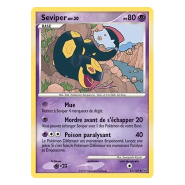 Découvrez Seviper, carte Peu commune (Brillante) de la série Platine
