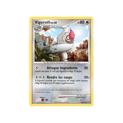 Vigoroth 64/127 : Joyau Peu commune (Brillante) de l'extension Pokémon Platine