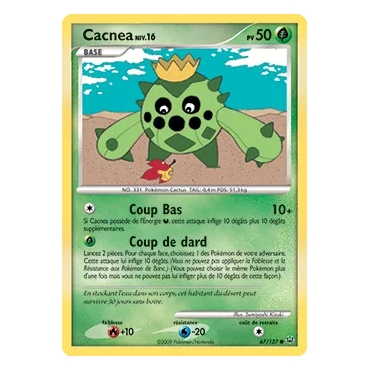 Découvrez Cacnea, carte Commune (Brillante) de la série Platine