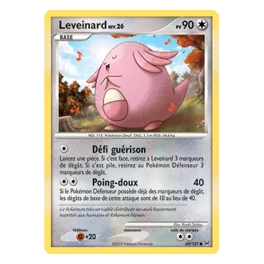 Carte Leveinard - Commune (Brillante) de Pokémon Platine 69/127