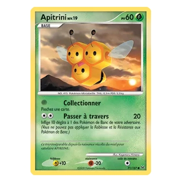 Apitrini 71/127 : Joyau Commune (Brillante) de l'extension Pokémon Platine