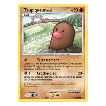 Carte Taupiqueur - Commune (Brillante) de Pokémon Platine 72/127