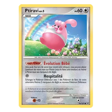 Ptiravi 76/127 : Joyau Commune (Brillante) de l'extension Pokémon Platine