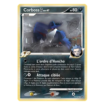 Corboss 77/127 : Joyau Commune (Brillante) de l'extension Pokémon Platine