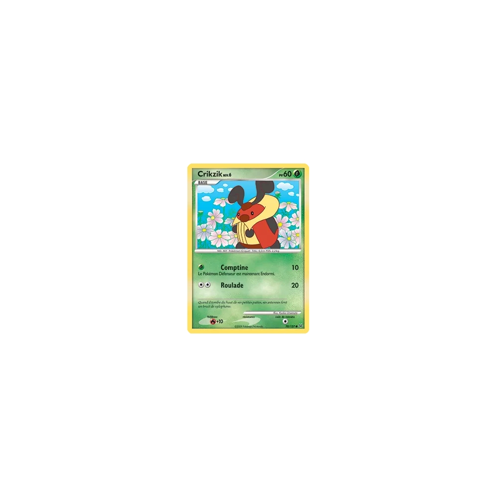 Carte Crikzik - Commune (Brillante) de Pokémon Platine 78/127