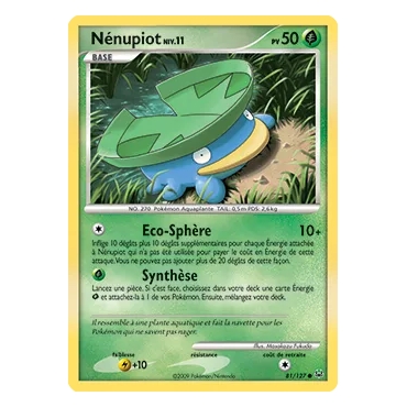 Découvrez Nénupiot, carte Commune (Brillante) de la série Platine