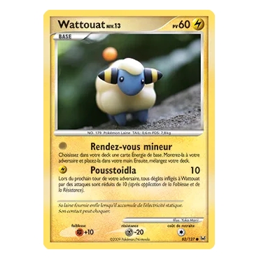 Wattouat 82/127 : Joyau Commune (Brillante) de l'extension Pokémon Platine