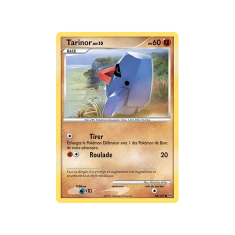 Carte Tarinor - Commune (Brillante) de Pokémon Platine 84/127