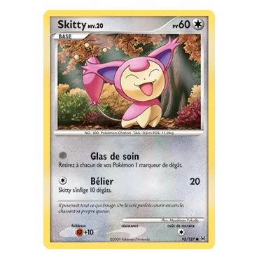 Carte Skitty - Commune (Brillante) de Pokémon Platine 93/127