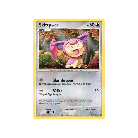 Carte Skitty - Commune (Brillante) de Pokémon Platine 93/127
