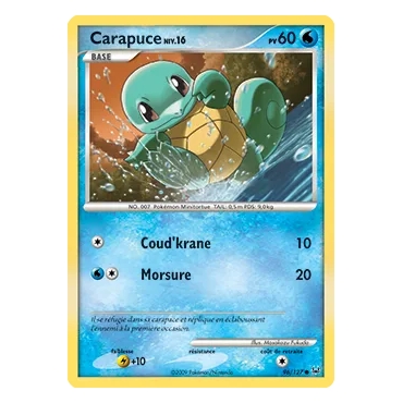 Carte Carapuce - Commune (Brillante) de Pokémon Platine 96/127