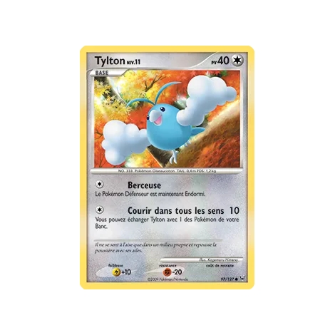 Carte Tylton - Commune (Brillante) de Pokémon Platine 97/127