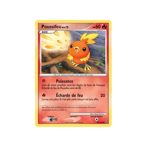 Poussifeu 99/127 : Joyau Commune (Brillante) de l'extension Pokémon Platine