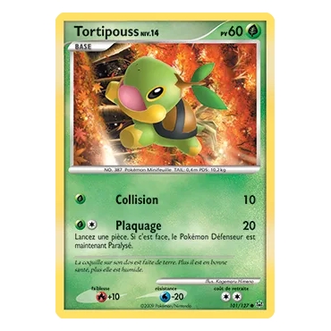 Découvrez Tortipouss, carte Commune (Brillante) de la série Platine